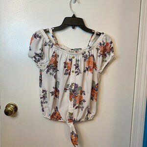 Mileage White floral off the shoulder top